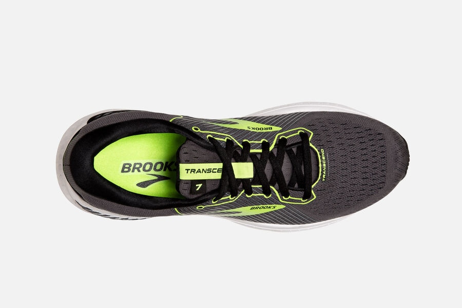 Brooks Running Shoes - Transcend 7 Road Mens - Black/Green - RLY-163548